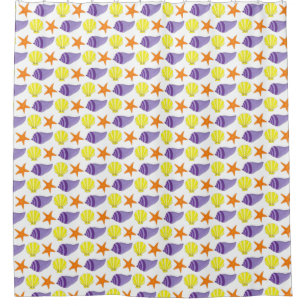 Starfish Sea Shells Seashore Beach House Vacation Shower Curtain