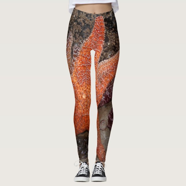 Starfish/Sea Stars in Cannon Beach, OR, Photo 1 Leggings (Front)