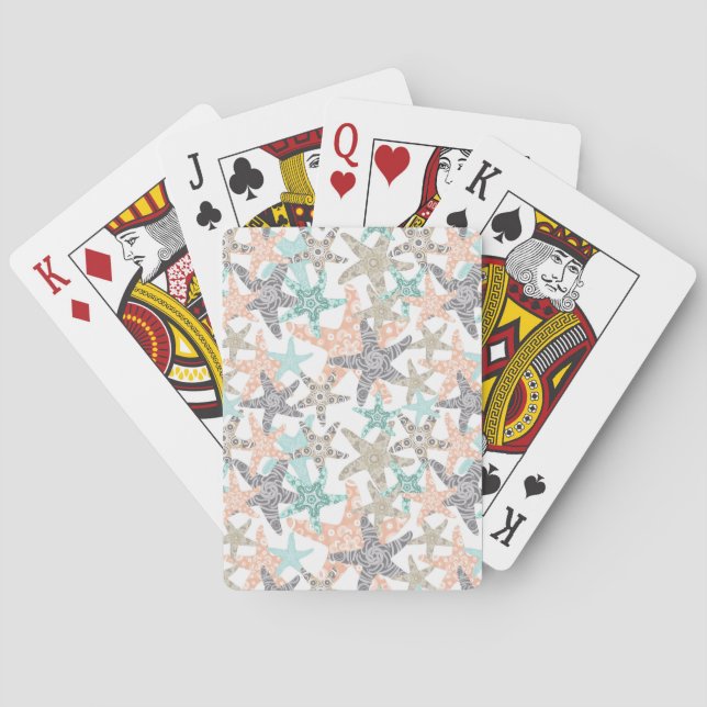 Starfish Seamless Pattern Playing Cards (Back)