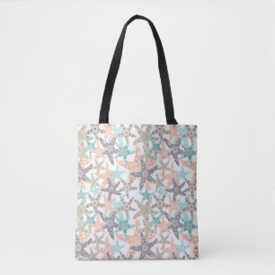 Starfish Seamless Pattern Shoulder Tote Bag