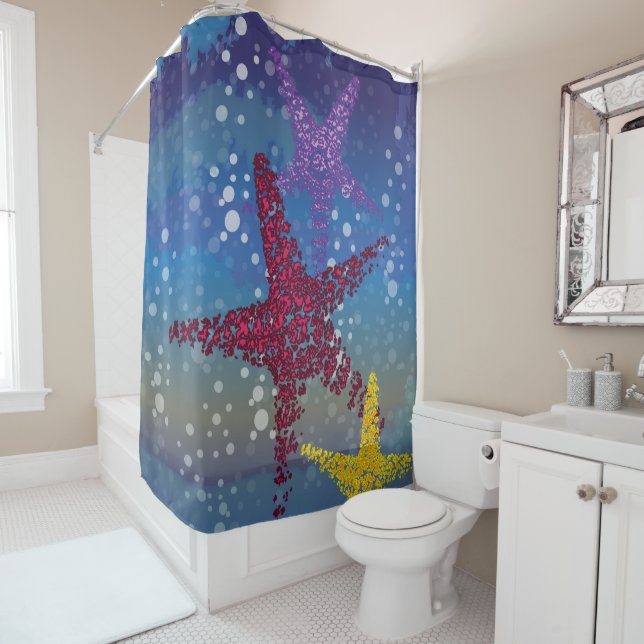 Starfish Seastar Shower Curtain (In Situ)