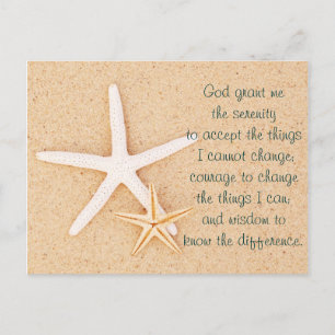 Starfish Serenity Prayer Postcard