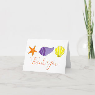 Starfish Shells Beach Ocean Vacation Thank You Card