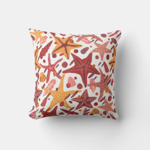Starfish Shells: Scandinavian Sea Pattern Cushion
