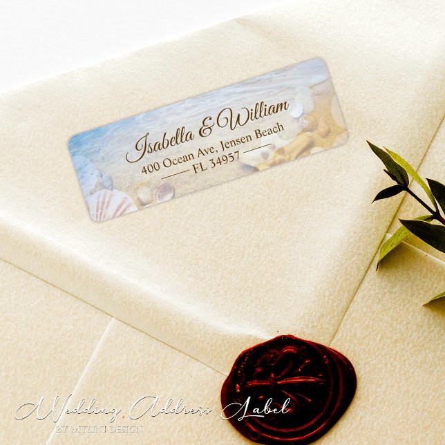 Starfish Shells Tropical Beach Wedding Address (Creator Uploaded)