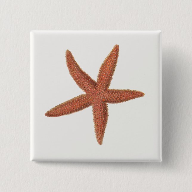 Starfish - Sherman Denton Fish Lithograph 15 Cm Square Badge (Front)