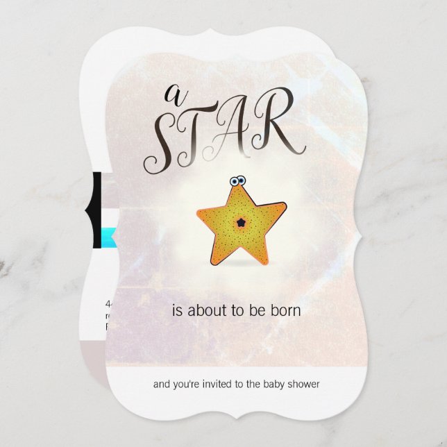 Starfish Star Baby Shower Invitations (Front/Back)
