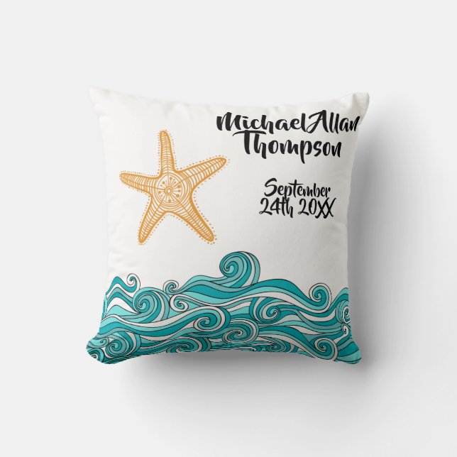 Starfish Story Adoption Personalised Pillow (Front)