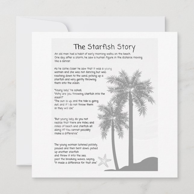 Starfish Story, Starfish Thrower, Starfish Poem (Front)