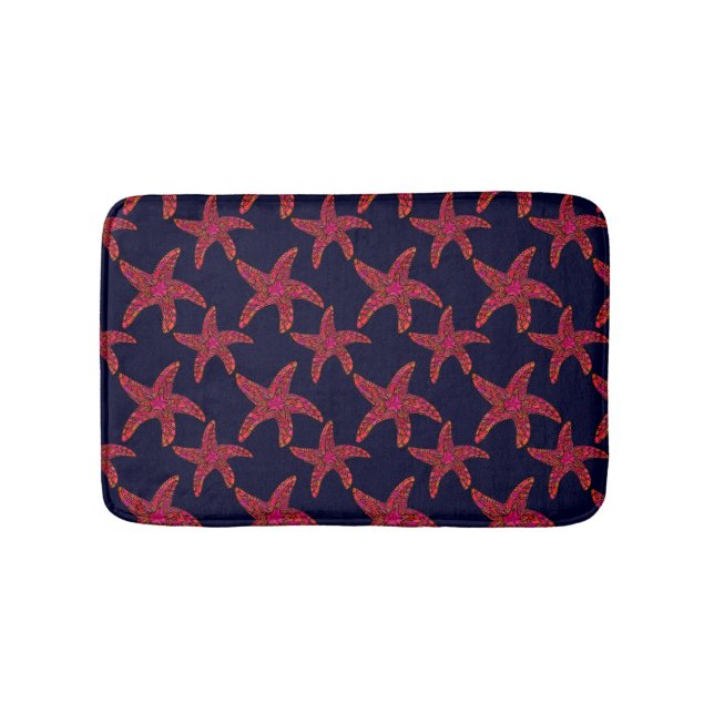 Starfish Style Pattern Bath Mat (Front)