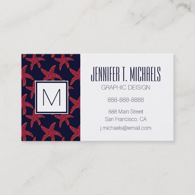 Starfish Style Pattern Business Card (Front)