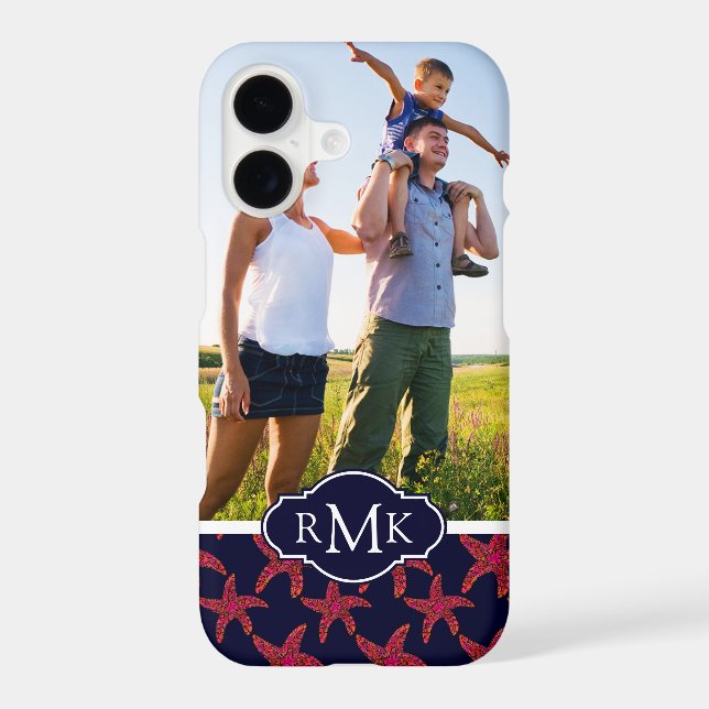 Starfish Style Pattern| Your Photo & Monogram (Back)