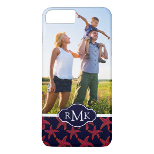 Starfish Style Pattern Your Photo & Monogram iPhone 8 Plus/7 Plus Case
