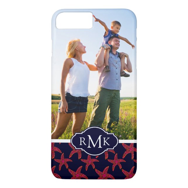 Starfish Style Pattern| Your Photo & Monogram Case-Mate iPhone Case (Back)