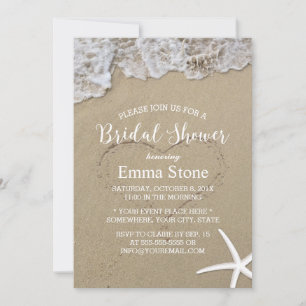 Starfish Summer Beach Wedding Bridal Shower Invitation