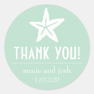 Starfish Thank You Labels (Sage Green)