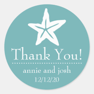 Starfish Thank You Labels (Sea Foam)
