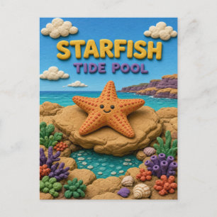 Starfish, Tide Pool Clay Art Postcard