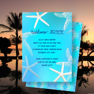 Starfish Tropical New Years Eve Party Invitation