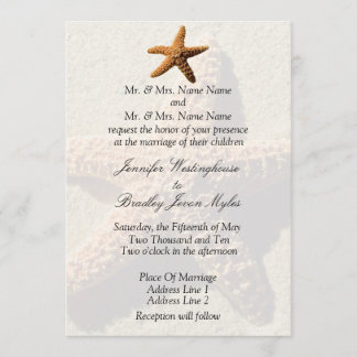Starfish Tropical Wedding Beach Wedding Invitation
