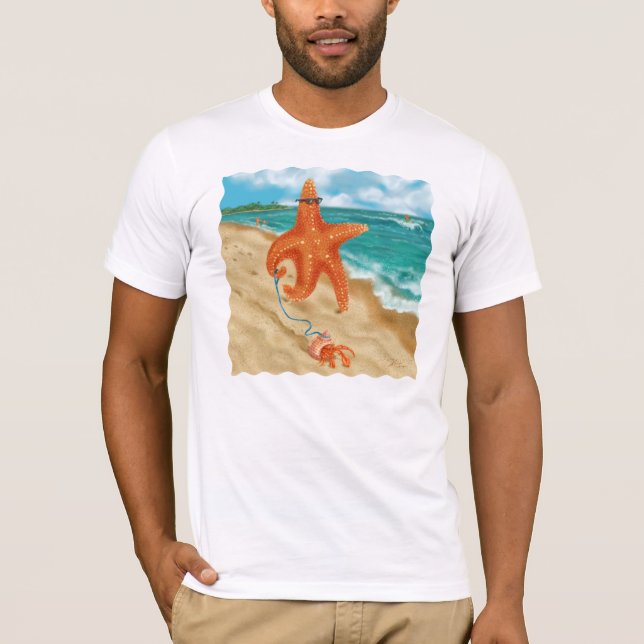Starfish Walking on the Beach T-Shirt (Front)