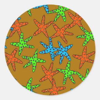 Starfish Wallpaper Classic Round Sticker