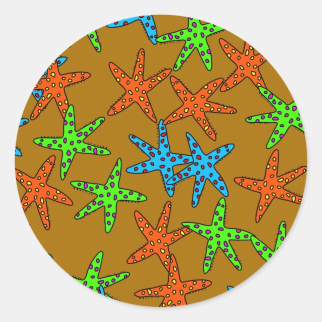 Starfish Wallpaper Classic Round Sticker (Front)