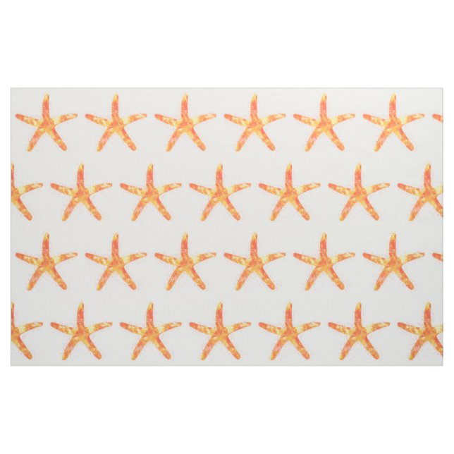 Starfish Watercolor Art Pattern Fabric (Fat Quarter)