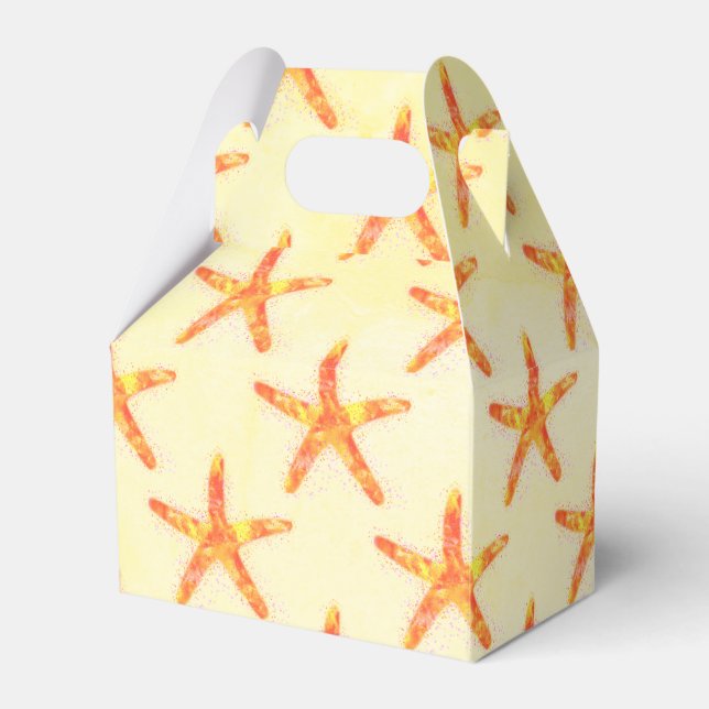 Starfish Watercolor Art Pattern Favour Box (Front Side)