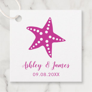 Starfish Wedding Gift Tag, Beach Favour, Pink Favour Tags
