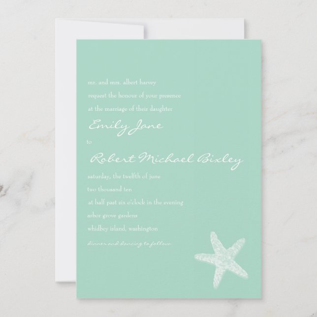 Starfish Wedding Invitation (Front)
