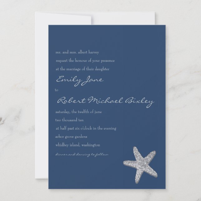 Starfish Wedding Invitation (Front)