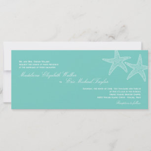 Starfish Wedding Invitation - Blue