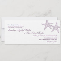 Starfish Wedding Invitation - Purple