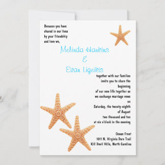 Starfish Wedding Invite