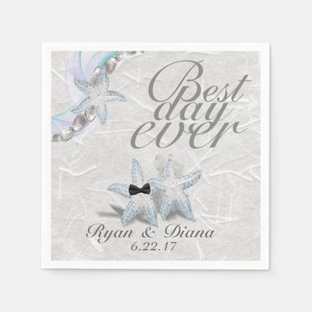 Starfish Wedding Napkins (Front)