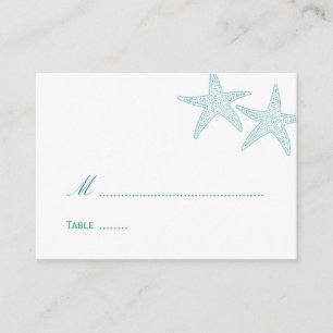 Starfish Wedding Place Card - Turquoise