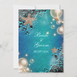 Starfish wedding RECEPTION personalise Invitation