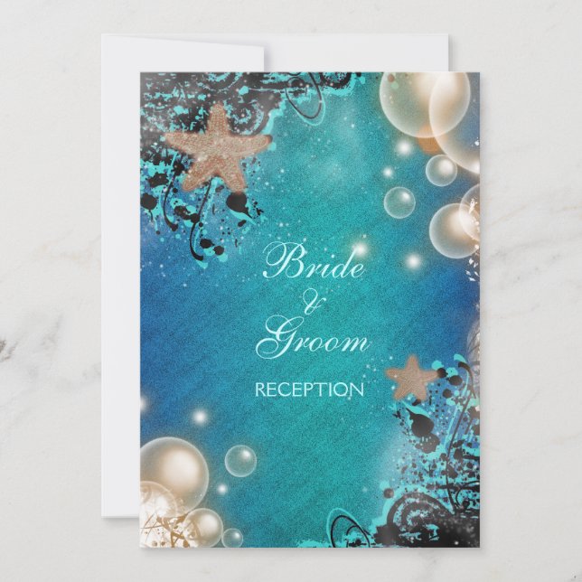 Starfish wedding RECEPTION personalise Invitation (Front)