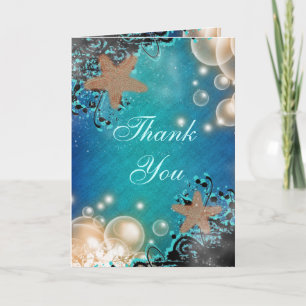 Starfish wedding THANK YOU #2 Card