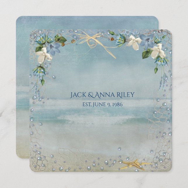 starfish wedding Vow Renewal Invitation (Front/Back)