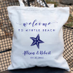 Starfish Wedding Welcome Bag for Beach, Navy Blue<br><div class="desc">Fill this lovely bag with your favourite treats to welcome guests to your wedding!</div>