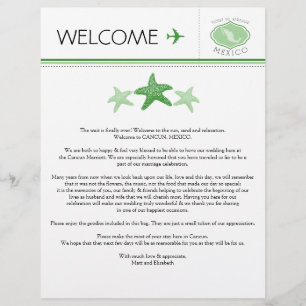 Starfish Wedding Welcome Letter for Mexico