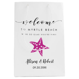 Starfish Welcome Bag, Destination Wedding Guests Medium Gift Bag