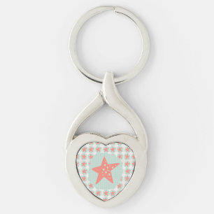 Starfish Whimsical Sea Ocean Nautical Key Ring
