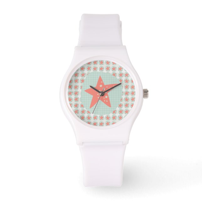 Starfish Whimsical Sea Ocean Nautical Watch (Front)