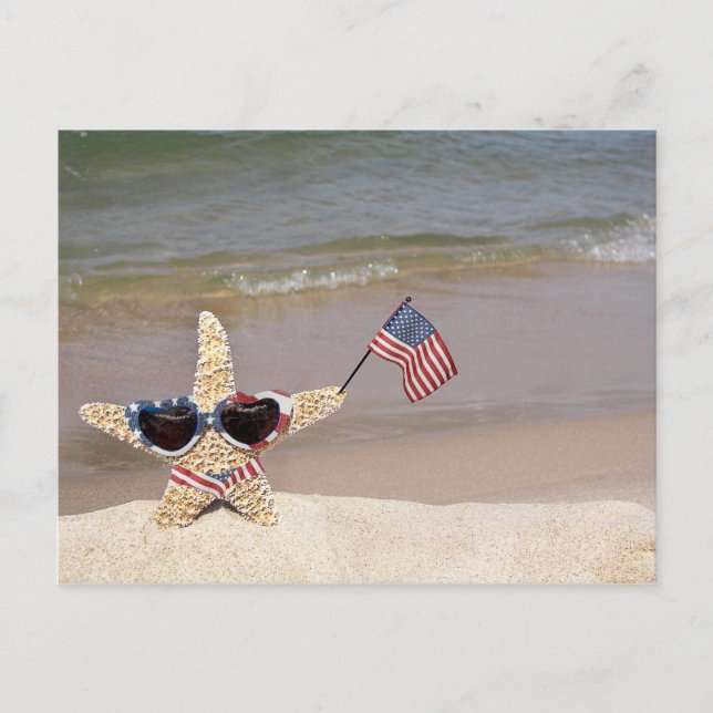 starfish with American flag Postcard (Front)