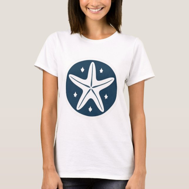 Starfish with White Stars T-Shirt (Front)