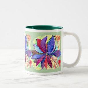Starflower Mug on green background