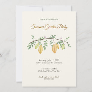 Starfruit Branch Summer Garden Party Invitation